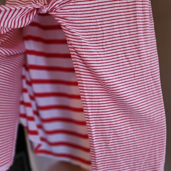 cha cha vente Red and White Striped Sleeveless Tank Top/Blouse Size Large - Picture 8 of 9
